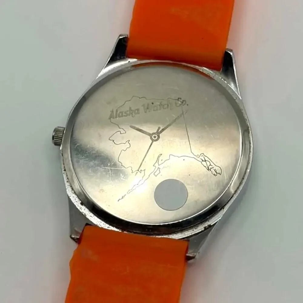 Silver & Orange Alaska Men's Watch